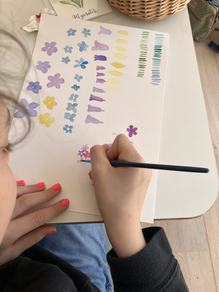 Réalisations des stagiaires, ateliers autour des fleurs, Nadège Vicaire