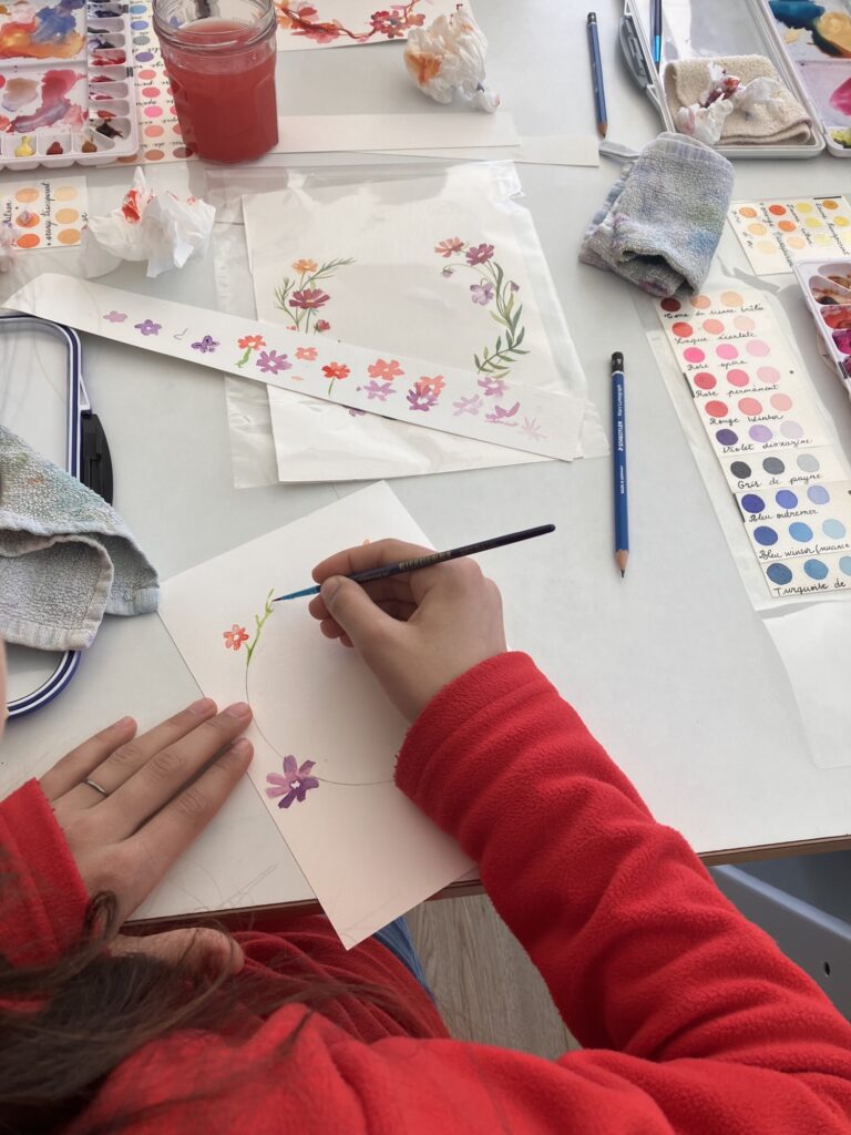 Réalisations des stagiaires, ateliers autour des fleurs, Nadège Vicaire